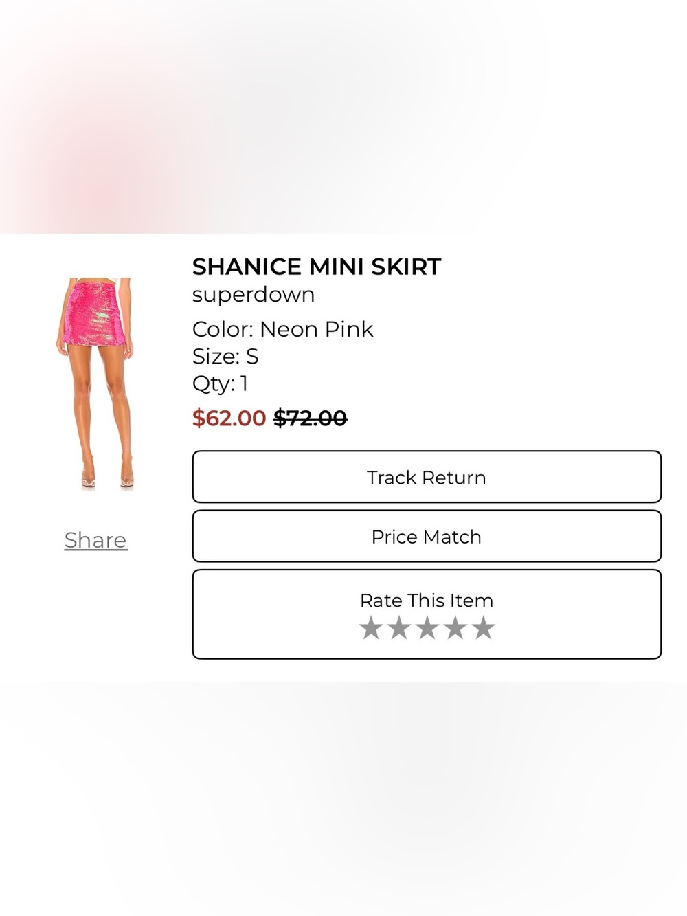 superdown Pink Sequin Mini Skirt - Picture 5 of 8